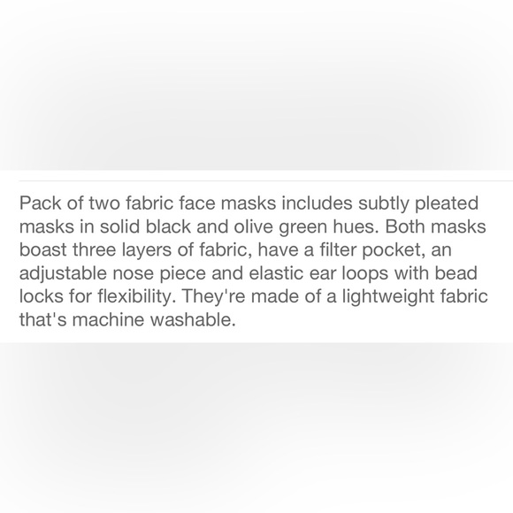 Bundle of 5 (2 packs) Adjustable Material Face Masks - Wild Fable Black/… - Picture 5 of 9